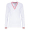 W Stripe Polo LS